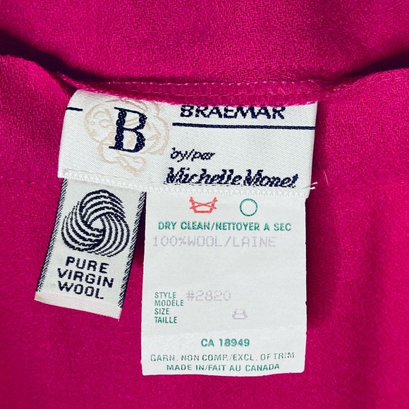 🌞3/$18🌞Vintage Braemar by Michelle Monet fuchsia wool skirt - Picture 4 of 4